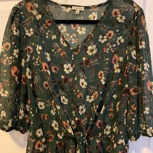 Lilly White sheer top with tie detail!